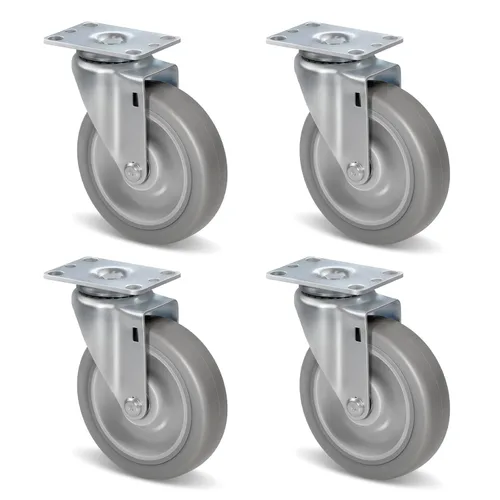 Miniatura 20 de Ruedas de Carretilla Ninoso, Juego de 4 Ruedas Industriales de Alta Resistencia de 4" con Capacidad de Carga de 1200 Libras, Ruedas para Carro