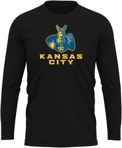 Miniatura 222 de Camisa deportiva de manga larga oficial de la NCAA Collegiate para hombre, colección negra con logotipo primario