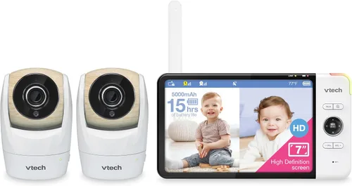 Miniatura 12 de VTech VM928-2HD - Monitor de bebé con pantalla HD de 720p de 5 pulgadas y 2 cámaras, vista de ángulo amplio de 110°, panorámica/inclinación/zoom