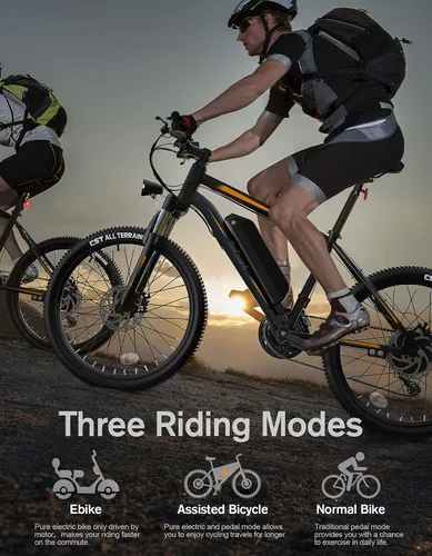 Miniatura 5 de TotGuard Electric Bike for Adults, 26" Ebike with Peak 500W Brushless Motor, Electric Mountain Bike with 374Wh Removable Battery, 50 Miles Electric