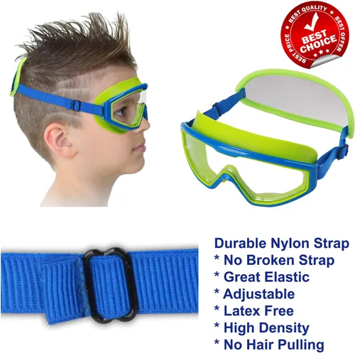 Miniatura 6 de Kids Swim Goggles Age 3-8, Toddler Goggles No Hair Pull,Child Swimming Mask Fabric Strap 1 máscara infantil - Blue Dino