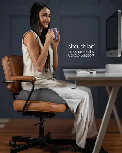 Miniatura 10 de SitCushion Cojines de asiento de espuma viscoelástica extra grandes para sillas de oficina, cojín de asiento de alivio de presión para aliviar