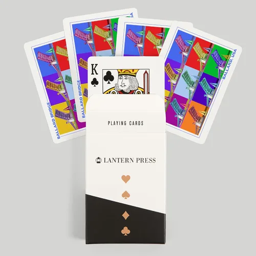 Miniatura 6 de Lantern Press Ballard Bridge, Seattle, WA, Pop Art, 52 Playing Cards for Adults, Poker Size Card Deck