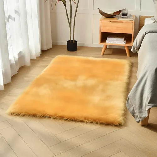 Miniatura 41 de duduta - Alfombra de pelo de oveja sintética verde esmeralda de 2 x 3 pies, alfombra esponjosa lavable para cabecera de cama pequeña, dormitorio