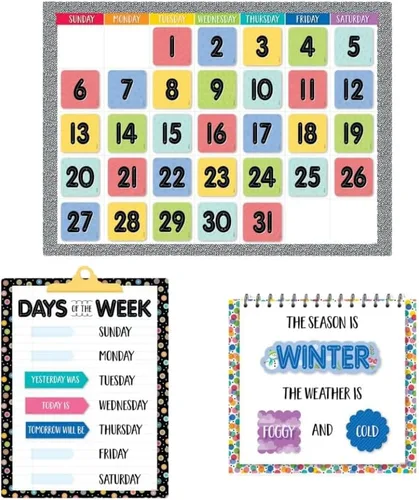 Miniatura 3 de Creative Teaching Press Bold & Bright - Juego de calendario, tablón de anuncios CTP y exhibición para el aula, 67 piezas