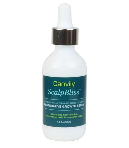 Canviiy ScalpBliss Sea Mineral & Organic Herb - Suero restaurador de crecimiento infundido con hierbas orgánicas, estimula los folículos pilosos,