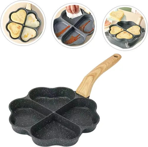 Miniatura 6 de Angoily Sartén reutilizable con forma de corazón para panqueques resistente al desgaste, sartén antiadherente para uso diario para desayuno