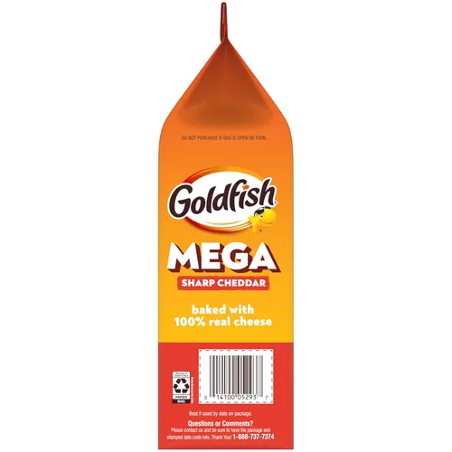 Miniatura 8 de Goldfish Mega Bites Galletas de Queso Cheddar Fuerte, Bolsa de 5.9 Oz