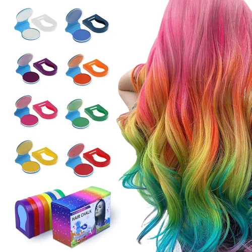 Miniatura 11 de Hair Chalk for Kids - All Red 8 Pieces Washable Temporary Hair Color Set - Vibrant Red Dye for Girls - Non-Toxic on Dark Hair