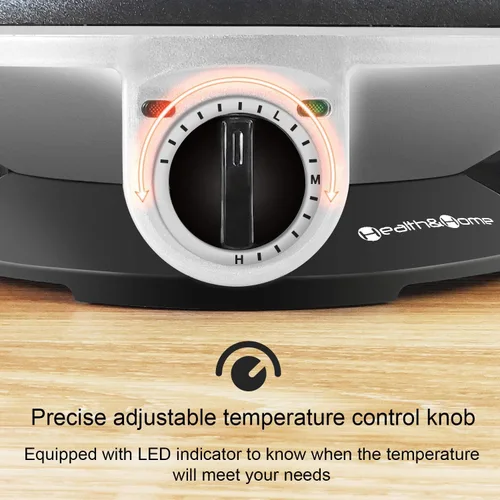 Miniatura 3 de Health and Home Crepe Maker - Máquina de crepes de 13 pulgadas y plancha eléctrica y sartén antiadherente para crepes (plateado-A)
