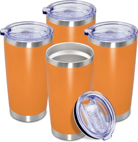 Miniatura 18 de Vaso de viaje de café de 20 onzas a granel con tapa, acero inoxidable de doble pared aislada al vacío, tazas con recubrimiento en polvo, para Rosa
