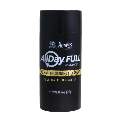 AllDay - Fibra de construcción engrosante de cabello completo, todo tipo de cabello, color negro (1 unidad) | 0.7 onzas