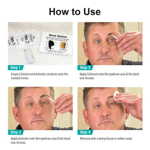Miniatura 6 de Colorante deportivo para cejas, tratamiento duradero para hombres para cubrir los pelos grises de las cejas, marrón oscuro