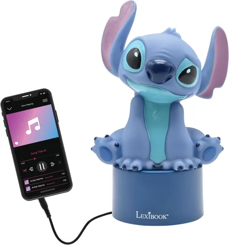 Miniatura 5 de LEXiBOOK, Disney Stitch, luz nocturna con altavoz, cambio de color, luz suave, funciona con pilas, azul, NS01D