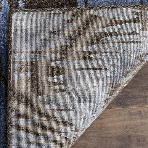 Miniatura 5 de SAFAVIEH Retro Collection - Alfombra decorativa de 3 x 5 pies, marrón oscuro y azul, diseño abstracto moderno, no desprende pelusa y de fácil