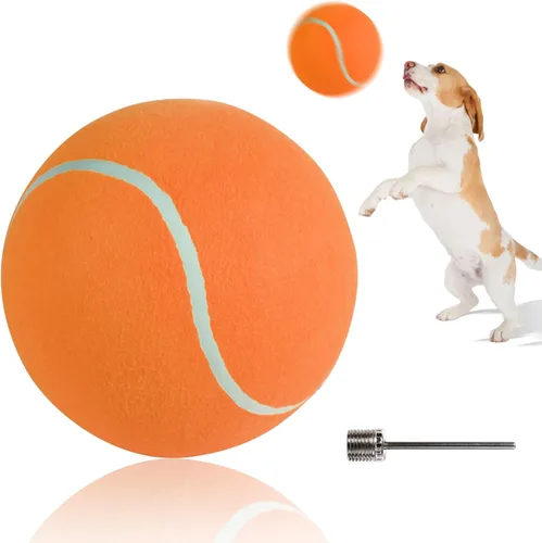 Miniatura 8 de susu & wuwu Pelota de tenis gigante para perros, pelota de tenis grande amarilla para perro, regalo de cumpleaños, pelotas de juguete para mascotas