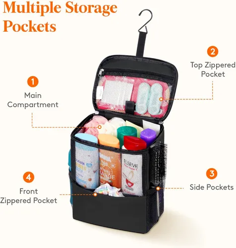 Miniatura 4 de Lifewit Bolsa Organizadora de Ducha de Malla Portátil Artículos Esenciales para Dormitorio Universitario Canasta Tote Organizadora para Baño