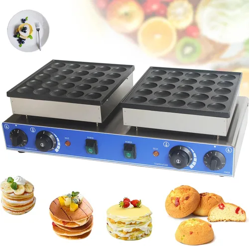 Miniatura 10 de Mini panqueques para mini panqueques holandeses de doble placa de 110 V, panqueque eléctrico comercial para restaurante y uso doméstico