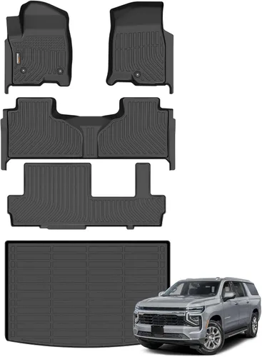 Miniatura 85 de Alfombrillas de TPE para Toyota Highlander 2014-2019 7 y 8 asientos, protección para todo tipo de clima, forros de piso de automóvil resistentes
