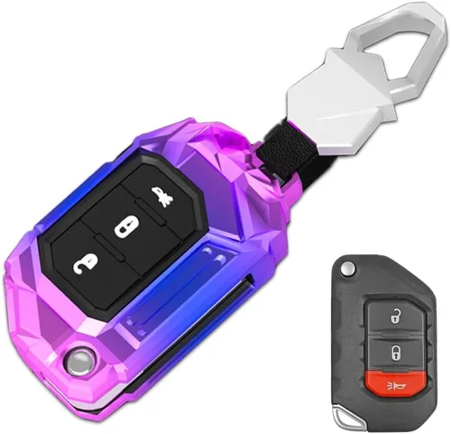 Miniatura 9 de Funda de aleación de zinc para llavero compatible con Jeep Wrangler Gladiator JL JLU Sahara Rubicon The Sport JT Overland Sport S 2018-2023