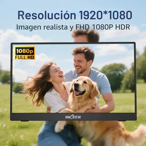 Miniatura 2 de InnoView Monitor portátil, 15.6 pulgadas FHD 1080P HDMI USB C segundo monitor externo para computadora portátil, escritorio, MacBook, teléfonos