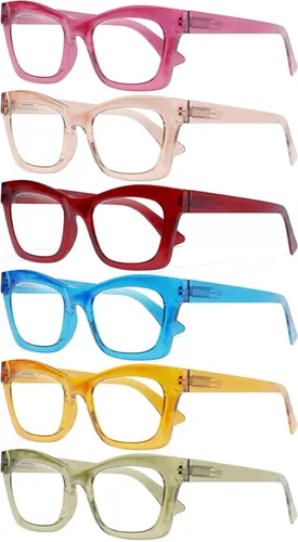 Miniatura 17 de CCVOO Lentes de lectura elegantes para mujer, anteojos elegantes, lectores de luz azul, tramposos