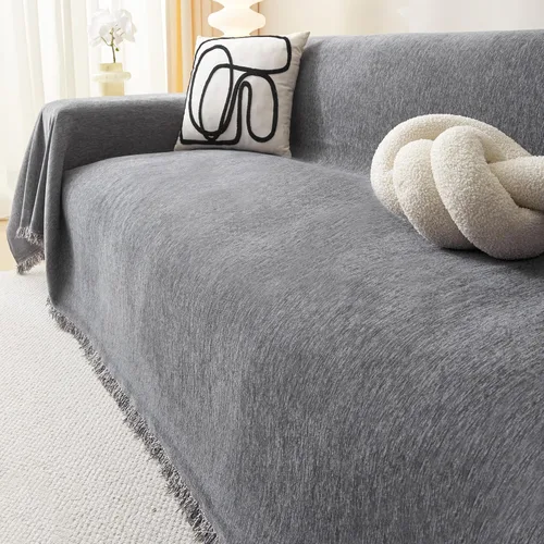 Miniatura 25 de MEETSKY Funda Negra de Silla de Tamaño Grande, Funda de Chenilla para Sillón/Sofá de 1 Cojín para Perro, Fundas de Sofá Protector de Muebles