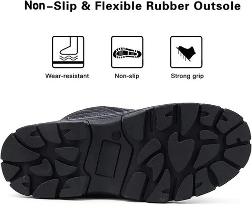 Miniatura 4 de ALEADER Botas de nieve para hombre, impermeables, aisladas, cálidas interiores, cómodas, para exteriores