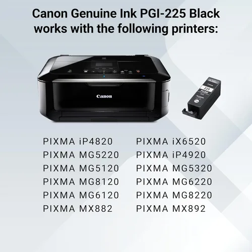 Miniatura 6 de Canon PGI-225 Depósito de tinta negra auténtica, compatible con iP4820, MG5220, MG5120, MG8120, MG6120, MX882, iX6520, iP4920, MG5320, MG6220