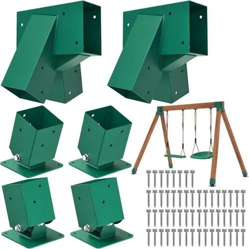 Miniatura 13 de BeneLabel Juego de soportes de columpio medio con marco A, accesorios de acero resistente con accesorios de montaje, juego de columpio de bricolaje
