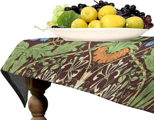 Miniatura 43 de Mantel Floral Retro de Pájaros, Diseño Original Bohemio William Morris Estampado Cubierta de Mesa para Hogar Picnic Fiesta Comedor Cocina William