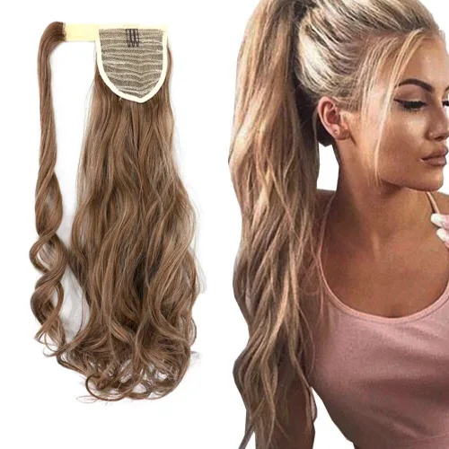 Miniatura 18 de Extensión de cola de caballo de 18 pulgadas para mujer, 3.53 onzas, fibra sintética natural japonesa resistente al calor, color negro azabache #1