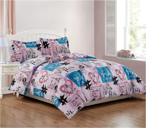 Miniatura 5 de Juego de edredón para cama individual y queen para niño y niña, con fundas de almohada, juego de sábanas y almohada decorativa con juguete, varios