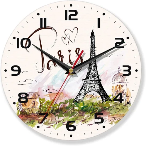 Miniatura 14 de Reloj de pared con pilas, reloj de pájaro para sala de estar, flores de acuarela, reloj de pared decorativo para sala de estar, dormitorio, baño