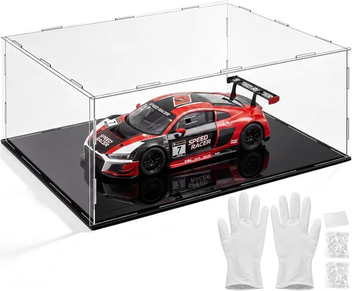 Miniatura 9 de Yungyan 1 paquete de vitrina de acrílico transparente autoensamblable, a prueba de polvo, escaparate de protección para figuras coleccionables