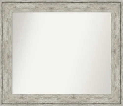 Miniatura 257 de Amanti Art Espejo de baño plateado para sobre fregadero, 28 x 47 pulgadas, espejo rectangular de plata imperial, marco de madera tradicional de gran