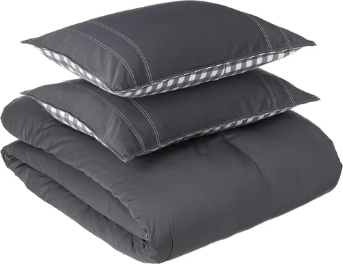 Miniatura 40 de Eddie Bauer - Juego de edredón Queen, ropa de cama reversible a cuadros, elegante y cálida decoración del hogar (gris normandía, Queen)