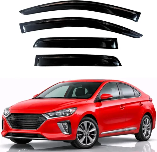Miniatura 12 de KPY Visor de ventana compatible con Hyundai Tucson 2021-2025, 4 piezas de deflector de ventilación para ventana lateral, estilo Mugen, protector