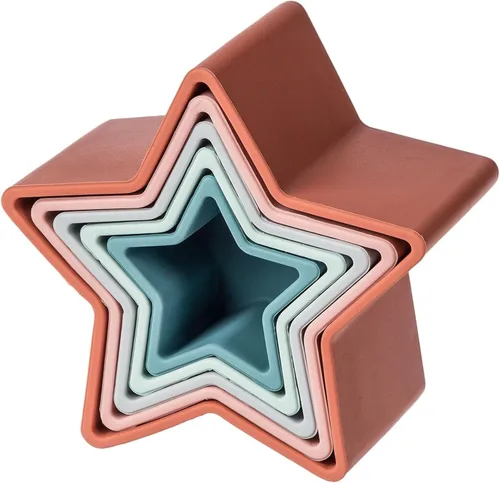 Miniatura 4 de Mary Meyer Vasos apilables de silicona para bebés y niños pequeños, regalos preescolares de 9 pulgadas, estrellas