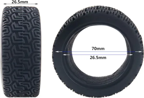 Miniatura 6 de Llantas hexagonales RC de 0.472 in y neumáticos de goma compatibles con HSP Tamiya HPI Kyosho 1/10 On-Road Touring Car WLtoys 1/14 144001 Traxxas