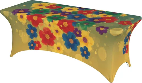 Miniatura 35 de Mantel rectangular ajustable de elastano elástico con estrellas patrióticas americanas de 4 pies, protector de mesa para fiestas, eventos