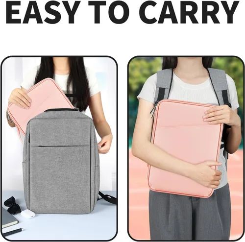 Miniatura 7 de Funda de transporte para tablet de 12.9 pulgadas, máxima protección para tu iPad Pro, Surface Pro, Galaxy Tab S8 Plus y más (PU-rosa, 12.9 pulgadas)