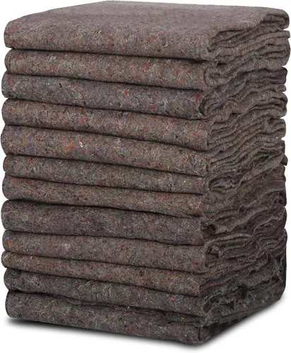 ZENY Mantas textiles para mudanzas, paquete de 12, 54 x 72 pulgadas, 21 lb/dz, mantas económicas de embalaje para mudanza y almacenamiento de