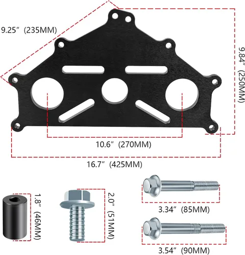 Miniatura 2 de Placa adaptadora de soporte seguro para motor compatible con Chevy LS1 Duramax BBC SBC LS Soporte resistente (negro)