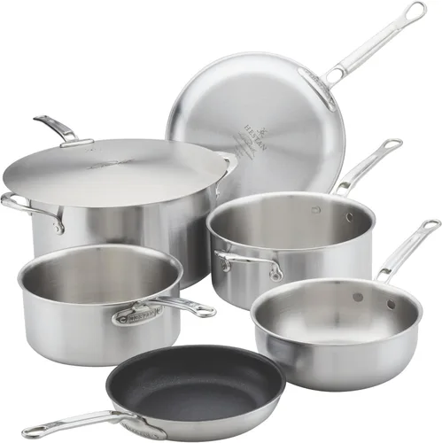 Thomas Keller Insignia by Hestan - Juego de utensilios de cocina de acero inoxidable de 7 piezas, compatible con placa de inducción