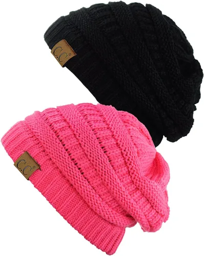Miniatura 26 de Gorro a la moda de tejido suave abultado, cálido y elástico de C.C