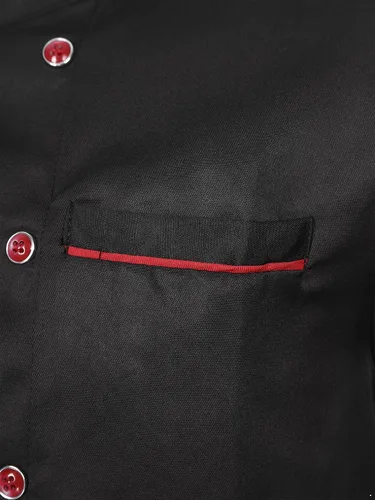 Miniatura 5 de iiniim Abrigo de chef unisex para hombre y mujer con doble botonadura, chaqueta de cocinero, uniforme de cocina
