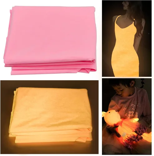 Miniatura 8 de Tela que brilla en la oscuridad, tela brillante para coser ropa, tela de poliéster luminosa para tela iluminada para ropa, decoraciones, suministros