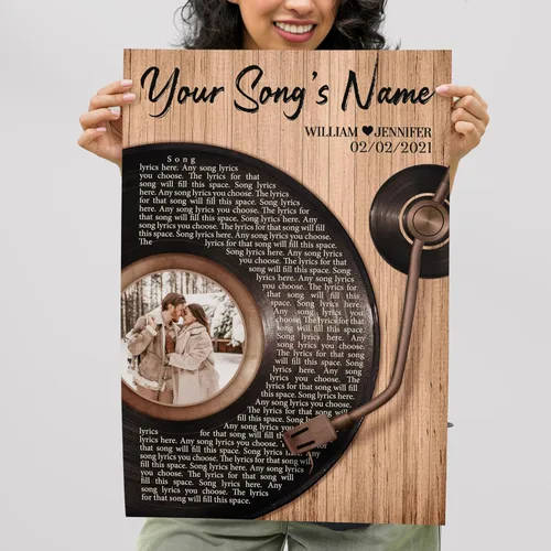 Miniatura 4 de H-DEWALL Póster personalizado de letras de canciones, regalos para marido, foto inspiradora, arte de pared, decoración de casa, sala de estar