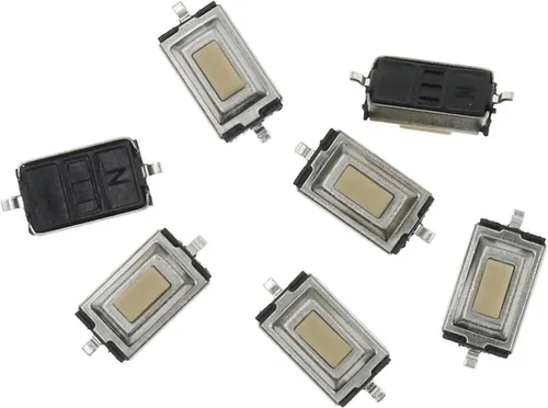 Miniatura 2 de HALONE 100PCS Touch Micro Switch 0.118 * 0.236 * 0.098 in SMD Blanco Botón Cabeza 3x6x2.5